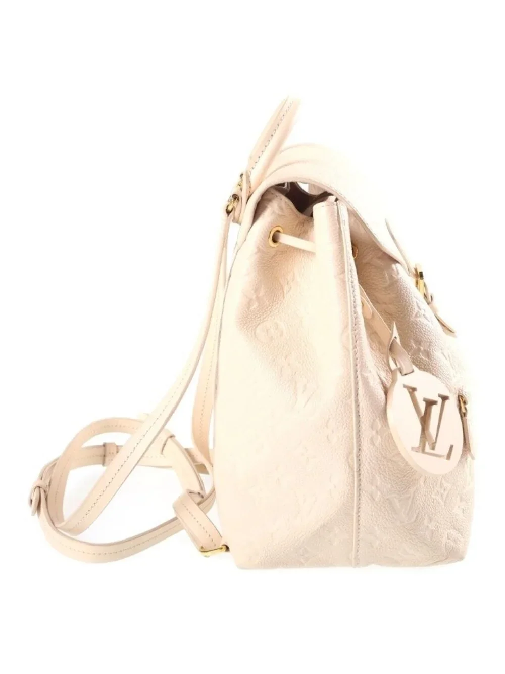 Louis Vuitton Monogram Empreinte Montsouris PM Cream Backpack Ivory Leather Gold